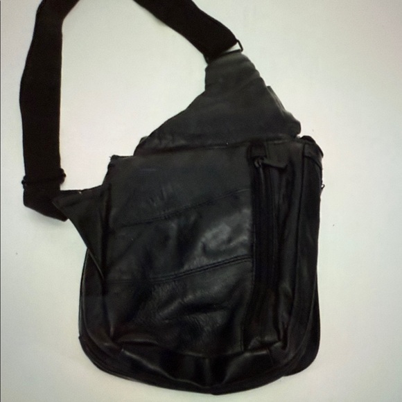 Black Leather Crossbody Bag - Picture 3 of 7